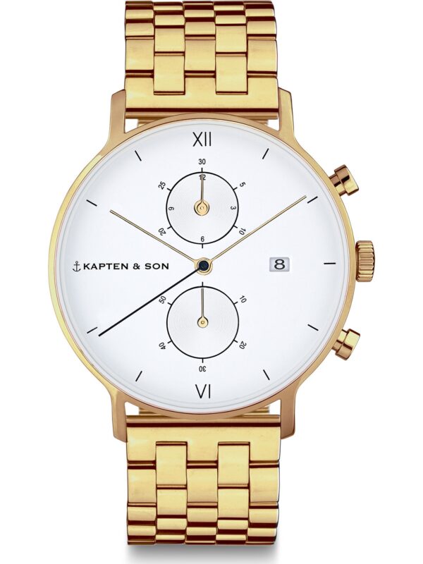 Kapten & Son Analóg órák 'Chrono Small Gold Steel'  arany