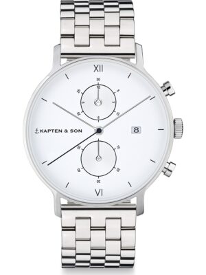 Kapten & Son Analóg órák 'Chrono Small Silver Steel'  ezüst