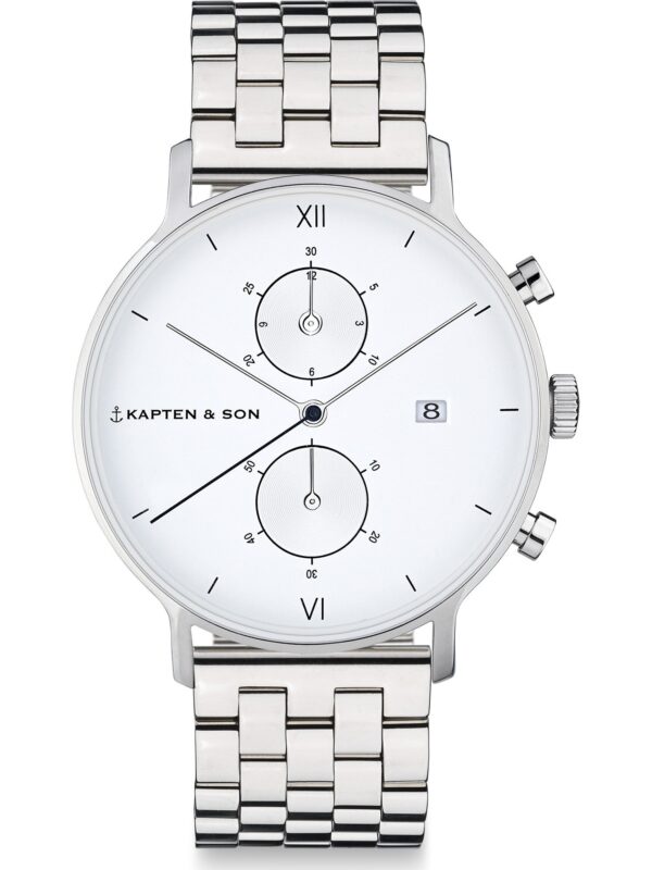 Kapten & Son Analóg órák 'Chrono Small Silver Steel'  ezüst