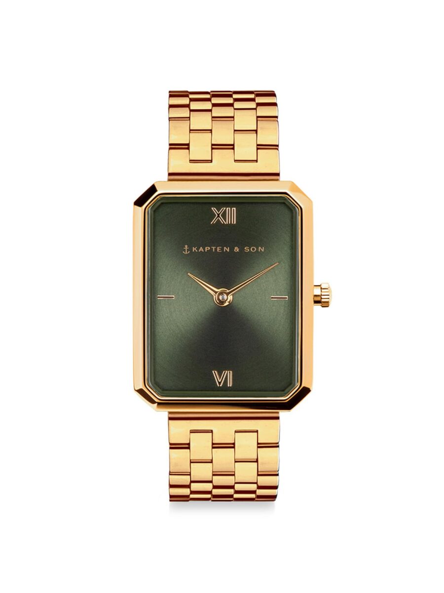 Kapten & Son Analóg órák 'Grace Gold Steel'  arany / zöld-hu