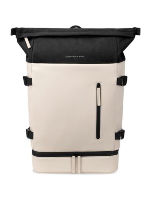 Kapten & Son Hátizsák 'Helsinki Cream Black'  bézs / fekete-hu