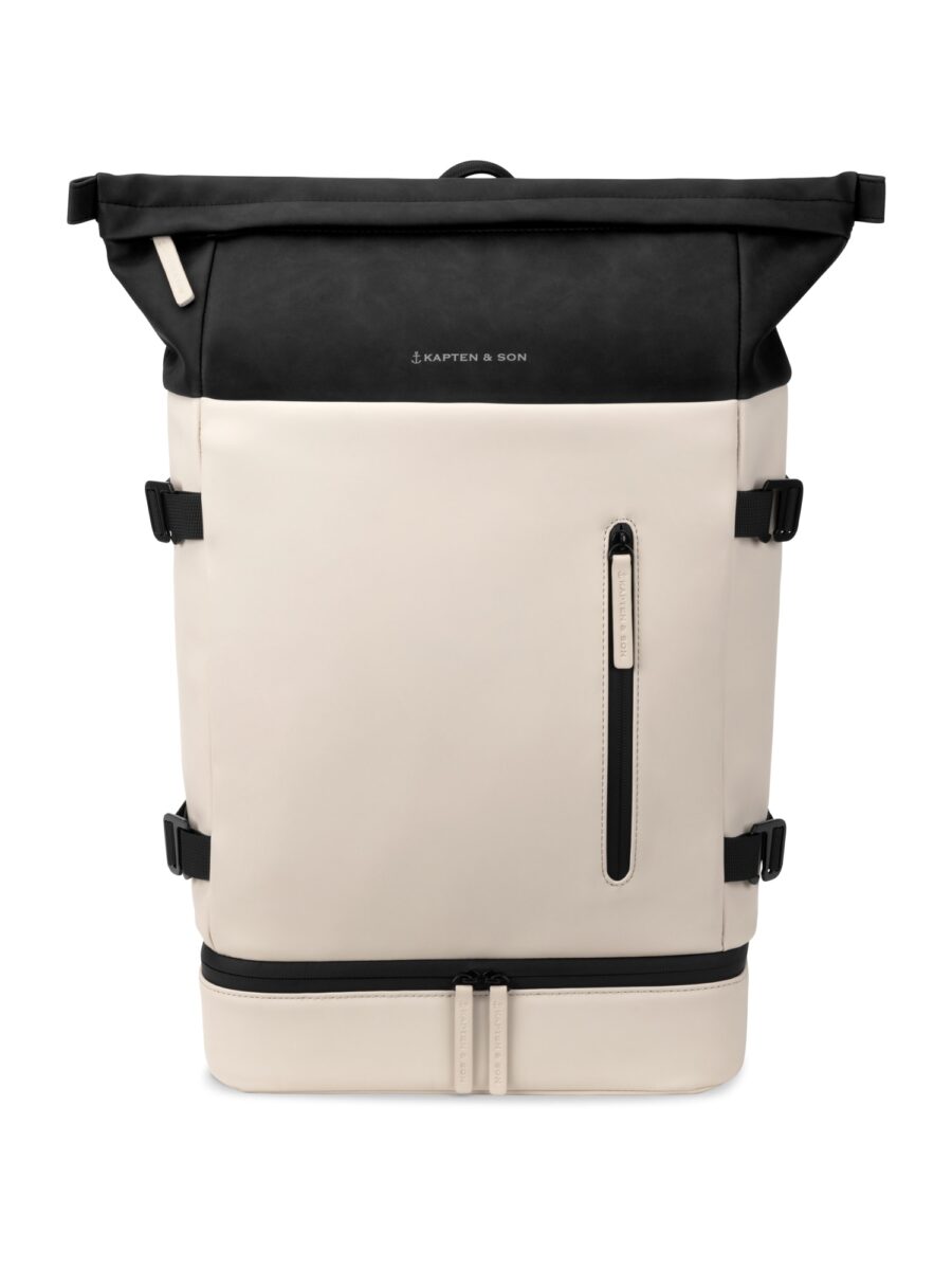 Kapten & Son Hátizsák 'Helsinki Cream Black'  bézs / fekete-hu
