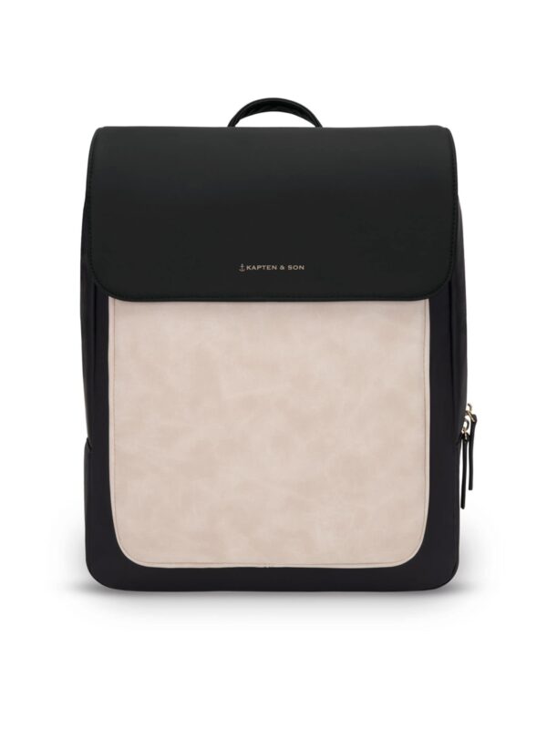 Kapten & Son Hátizsák 'Tromso Cream Black'  krém / fekete-hu