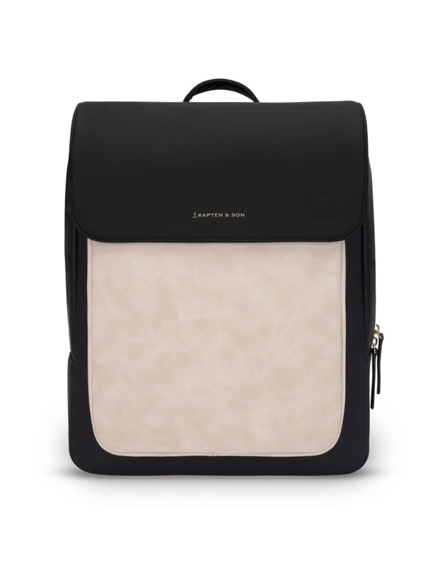 Kapten & Son Hátizsák 'Tromso Cream Black'  krém / fekete-hu