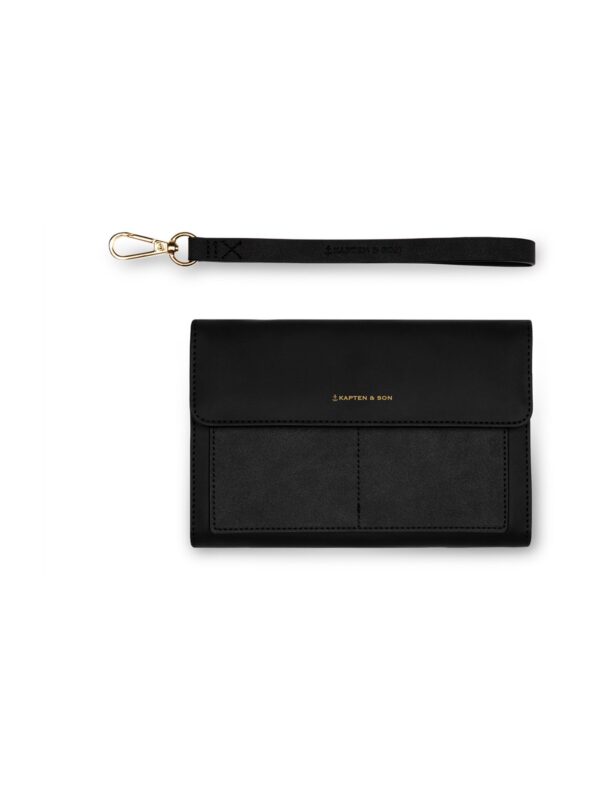 Kapten & Son Party táska 'Clutch Wallet Versailles All Black'  fekete-hu