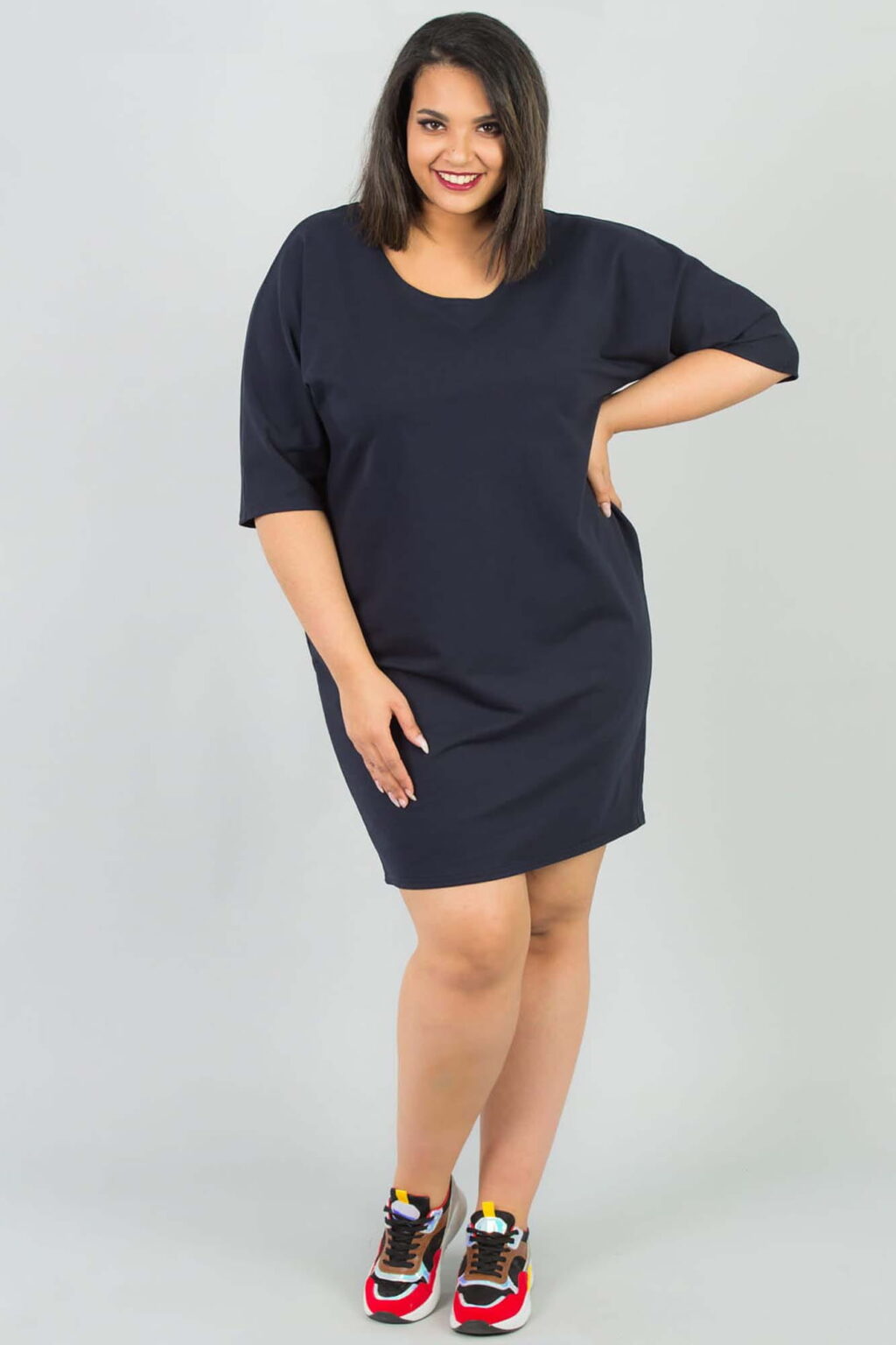 Karko Woman's Dress U932 Navy Blue