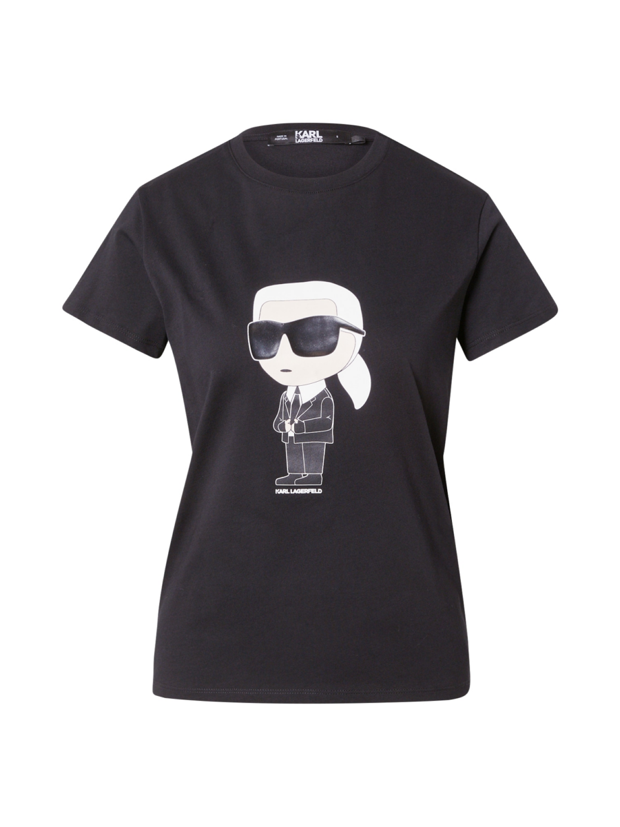 Karl Lagerfeld Póló 'Ikonik 2.0'  fekete / fehér-Hungary
