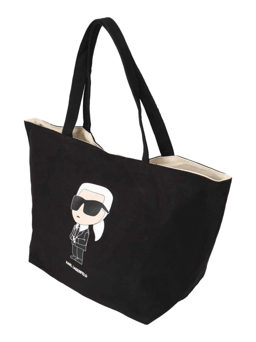Karl Lagerfeld Shopper táska 'Ikonic 2.0.'  testszínű / antracit / fekete / fehér-Hungary