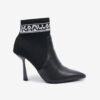 Karl Lagerfeld Women's Black Women's Heeled Ankle Boots with Leather Detailing KARL LA - Women