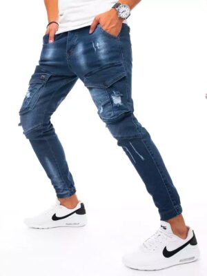 Kék férfi farmer oldalzsebes jogger Dstreet