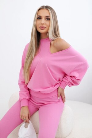 Kesi 3-piece set sweatshirt + top + leggings light pink