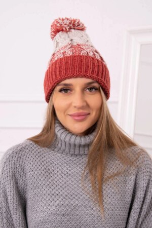 Kesi Cap with a pompom Abigail K326 black+beige