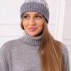 Kesi Cap with a pompom Abigail K326 grey+white