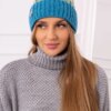 Kesi Cap with a pompom Abigail K326 turquoise+yellow