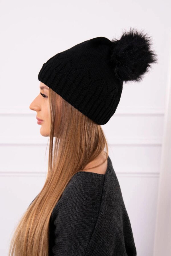 Kesi Cap with a pompom Judyta K347 black