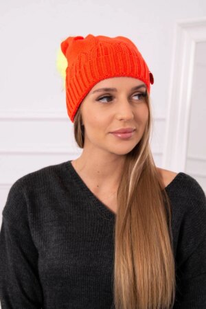 Kesi Cap with a pompom Judyta K347 orange