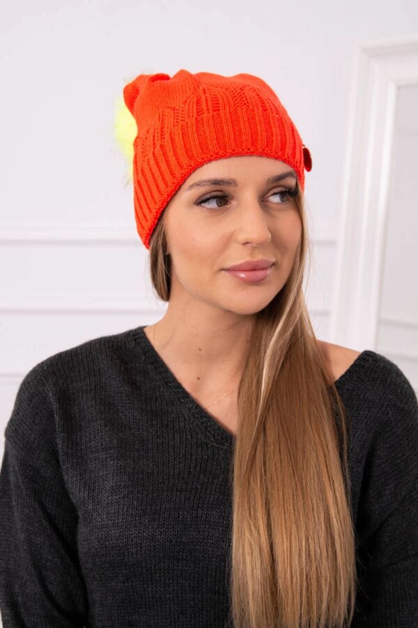 Kesi Cap with a pompom Judyta K347 orange