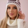 Kesi Cap with a pompom Rosa K368 black+mocca+beige