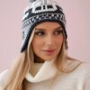 Kesi Cap with a pompom Rosa K368 white+graphite+dark grey