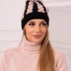 Kesi Cap with a pompom Rozalia K323 beige+black