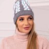 Kesi Cap with a pompom Rozalia K323 white+grey