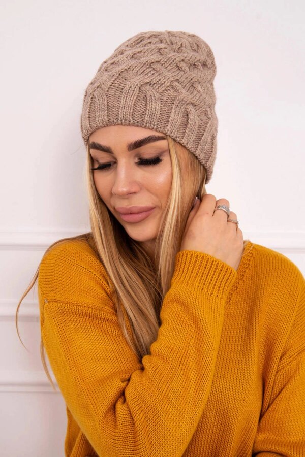 Kesi Cap with fleece Agnieszka K239 light beige