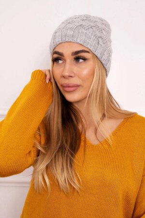 Kesi Cap with fleece Agnieszka K239 light gray