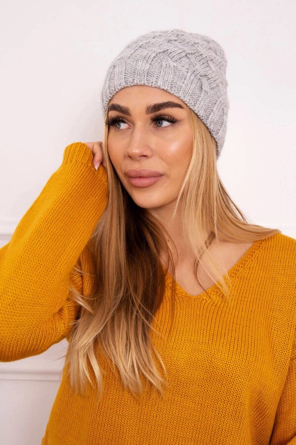 Kesi Cap with fleece Agnieszka K239 light gray
