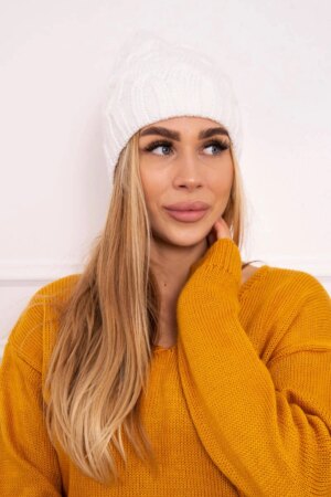 Kesi Cap with fleece Agnieszka K239 white