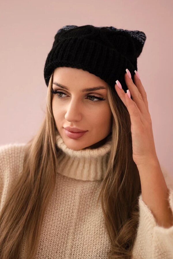 Kesi Cap with fleece Alice K248 black+gray