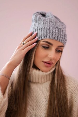 Kesi Cap with fleece Anna K238 light gray