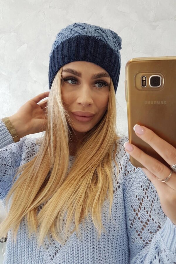 Kesi Cap with fleece Bibiana K264 navy blue + jeans