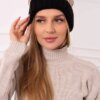 Kesi Cap with fleece Bojana K265 black+beige+cappuccino