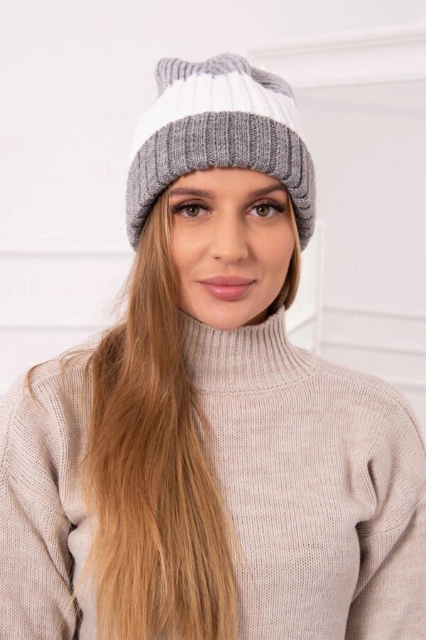 Kesi Cap with fleece Bojana K265 grey+white
