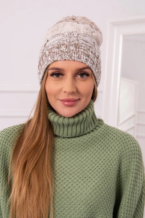 Kesi Cap with fleece Dolores K303 brown+light beige+dark beige