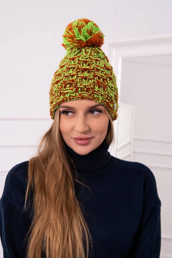 Kesi Cap with fleece Fiona K275 green neon + red