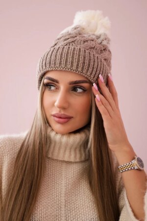 Kesi Cap with fleece Ilona K218 beige+ecru