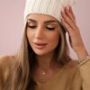 Kesi Cap with fleece Iwona K221 ecru