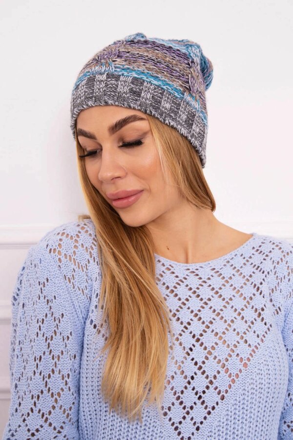 Kesi Cap with fleece Klaudia K255 maritime+gray