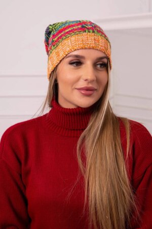 Kesi Cap with fleece Klaudia K255 neon green+orange