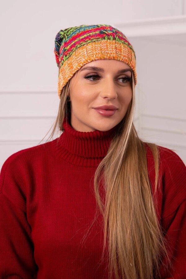 Kesi Cap with fleece Klaudia K255 neon green+orange