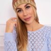 Kesi Cap with fleece Krystyna K207 brown + beige