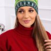 Kesi Cap with fleece Krystyna K207 green neon+dark green