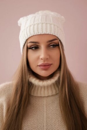 Kesi Cap with fleece Marta K231 white
