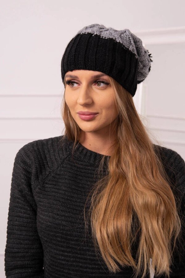 Kesi Cap with fleece Milano K203 dark gray+black