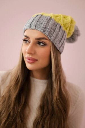 Kesi Cap with fleece Milano K203 yellow+gray