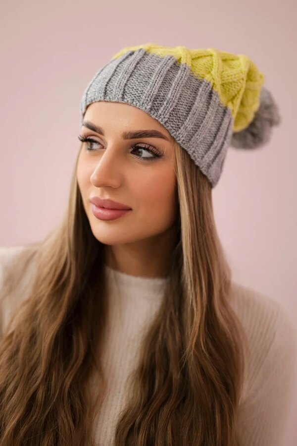 Kesi Cap with fleece Milano K203 yellow+gray