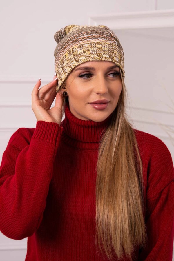 Kesi Cap with fleece Monika K256 brown+yellow