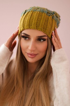 Kesi Cap with fleece Paryż K213 kiwi + turquoise