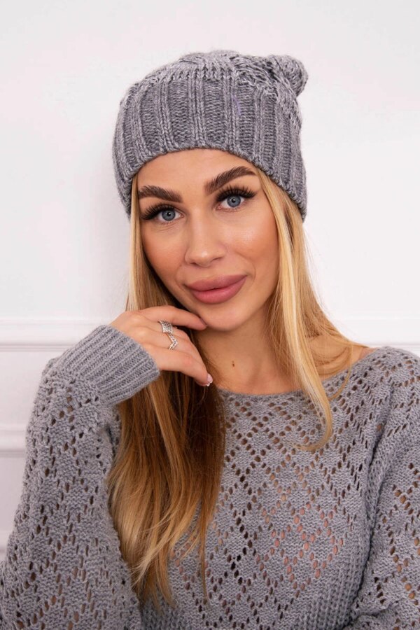 Kesi Cap with fleece Paryż K213 light gray